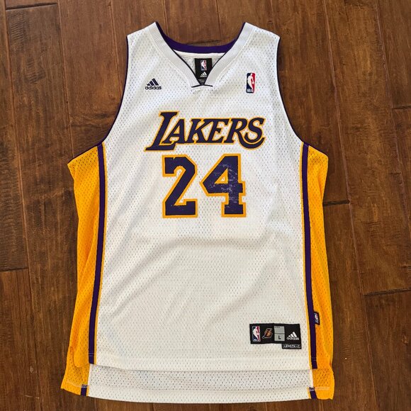 Adidas NBA Los Angeles Lakers Kobe Bryant 24 White Jersey - Picture 1 of 6